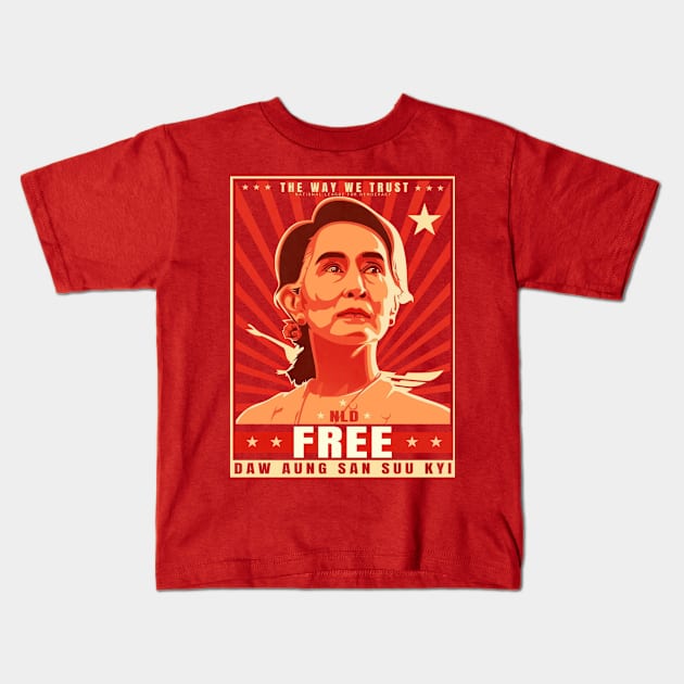 Aung San Suu Kyi Kids T-Shirt by HenryHenry